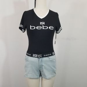 bebe - Denim shorts + matching Tee set - size S